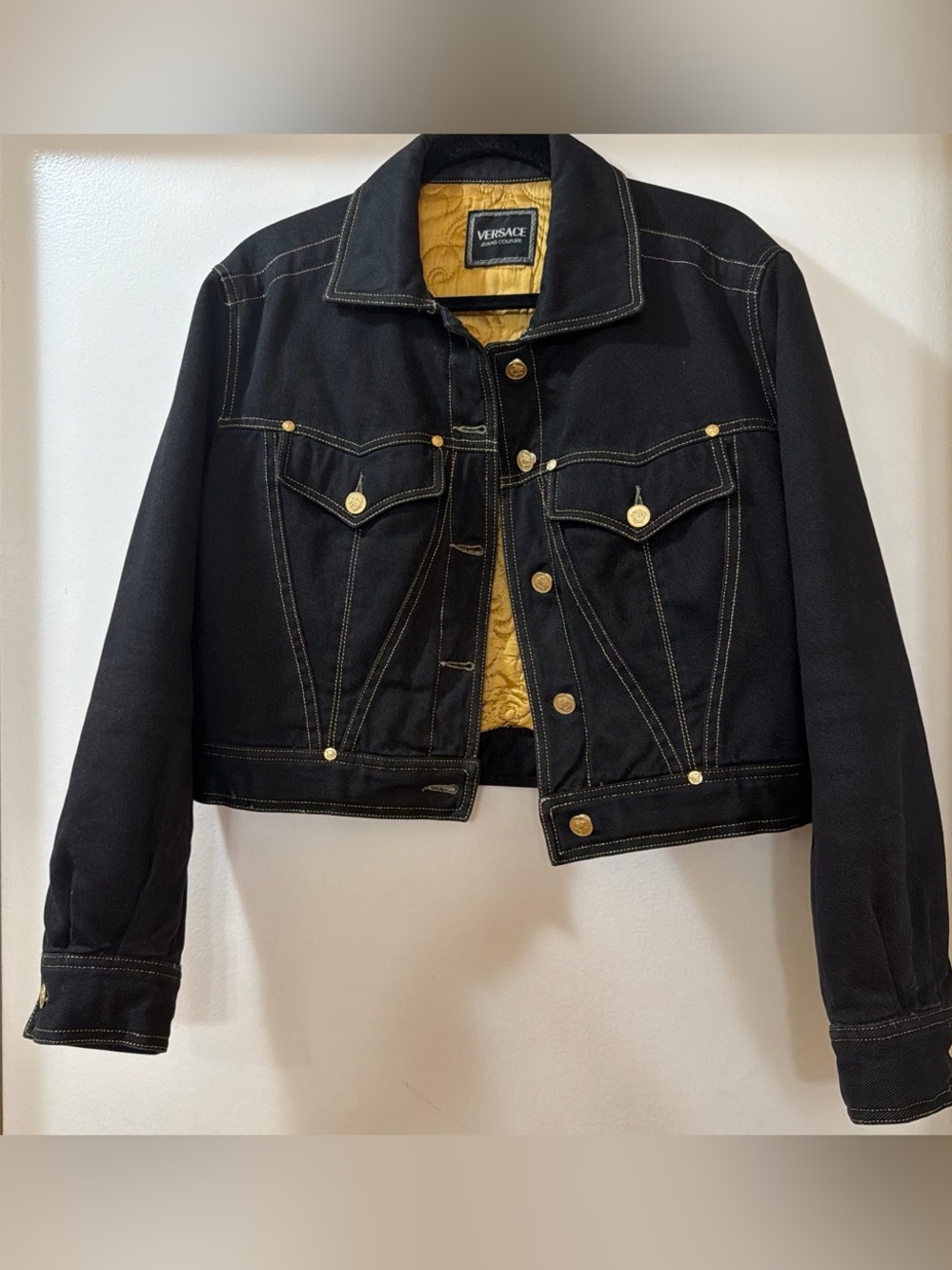 Vintage Versace Jeans cropped jean jacket